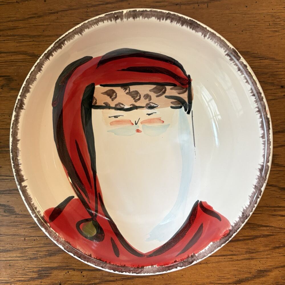 Cristina Fortini Santa St Nick Bowl Hand Painted Italy